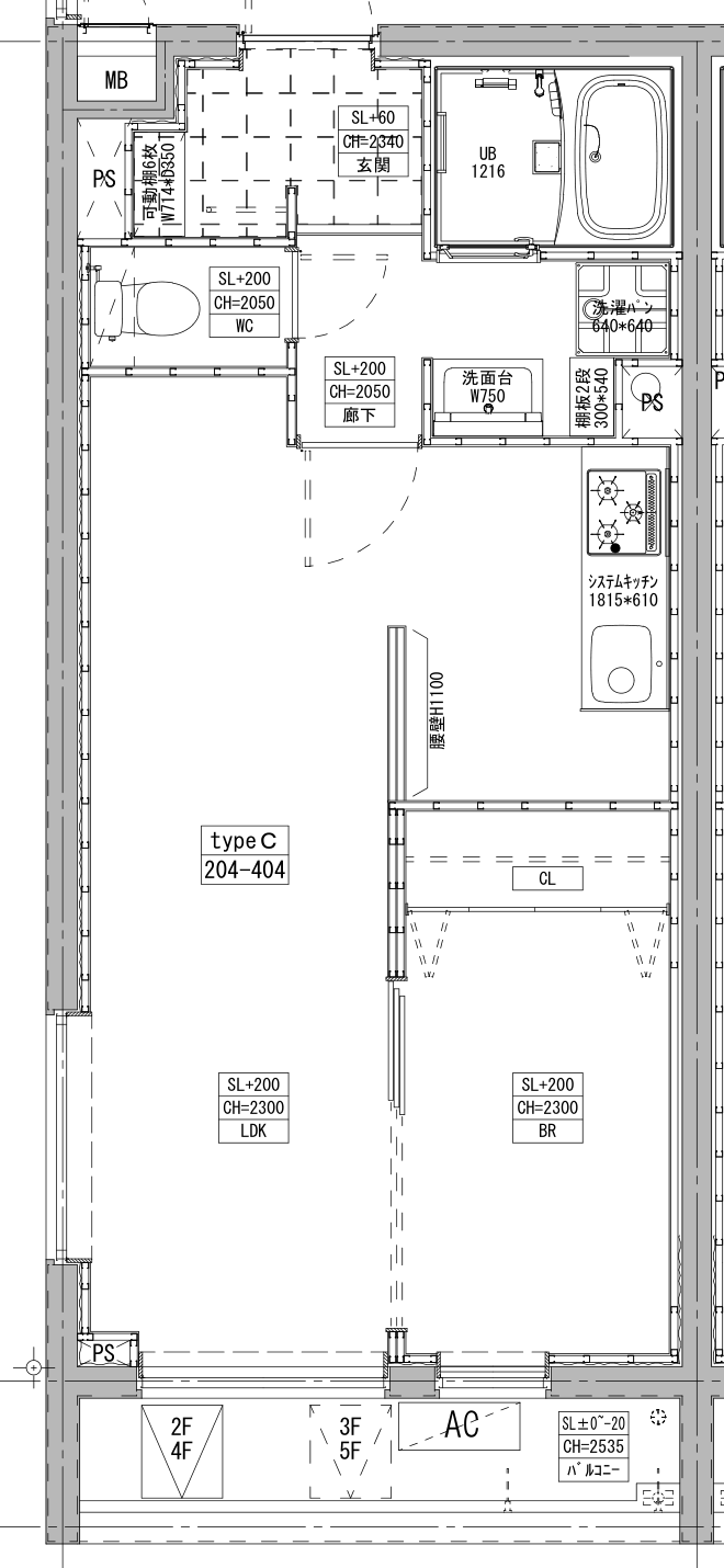 204号室 間取り図